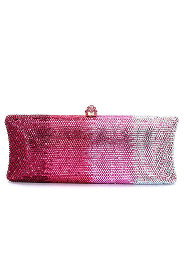 Fuchsia Ombre Saprkly paljett kveld clutch bag